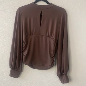Love Tree - Brown Long Sleeve Blouse - Size Large